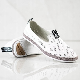 Filippo Slipons de couro casual branco 1