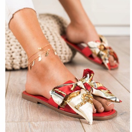 Seastar Chinelos Elegantes Com Laço Decorativo vermelho 1 Seastar Chinelos Elegantes Com Laço Decorativo vermelho 1