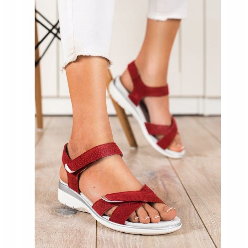 Sandálias de velcro VINCEZA vermelho 2