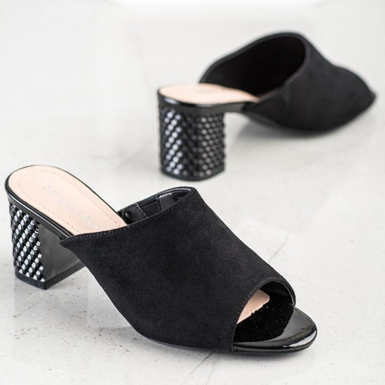 Chinelos elegantes Sergio Leone preto 1