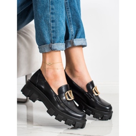 Seastar Mocassins na plataforma da moda preto 1