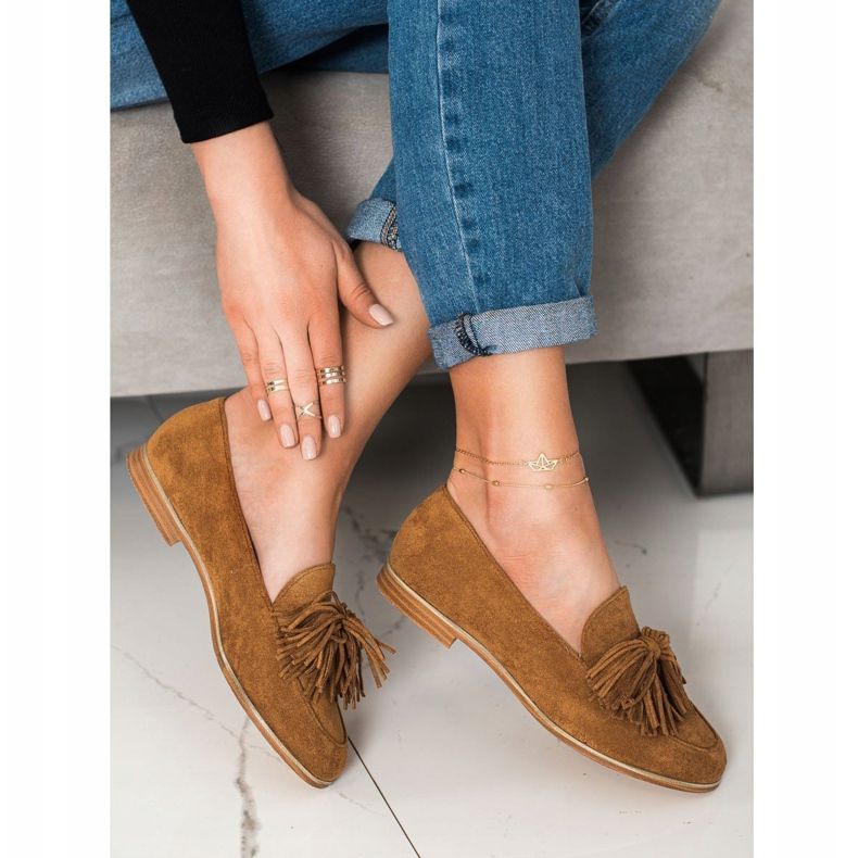 Seastar Calçado de camurça com franjas castanho 2