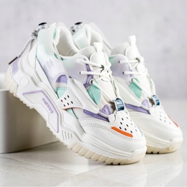SHELOVET Tênis coloridos da moda branco multicolorido 1