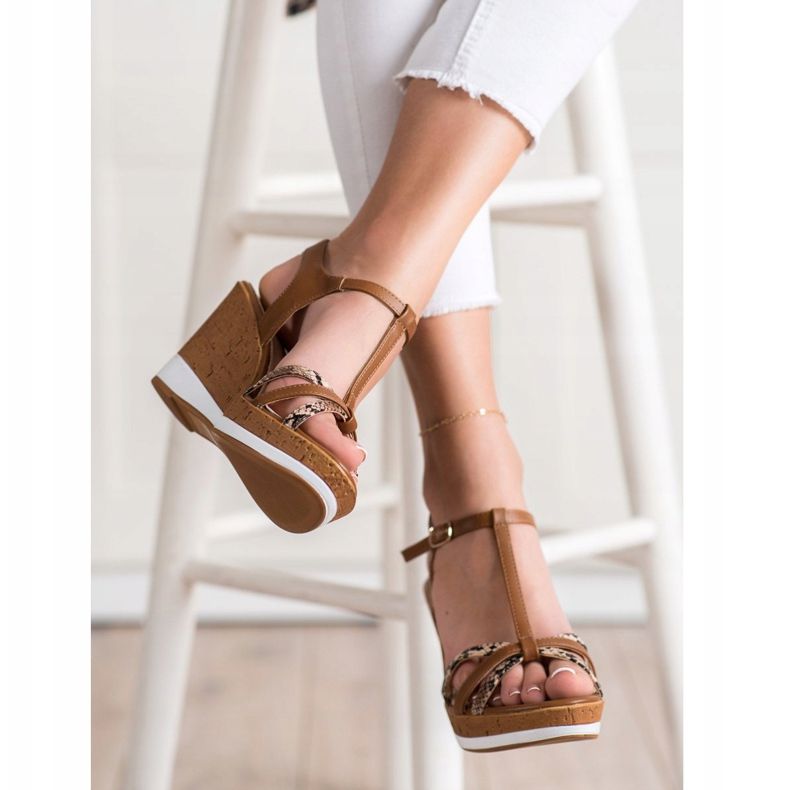 Sandálias Sergio Leone Wedge castanho 2