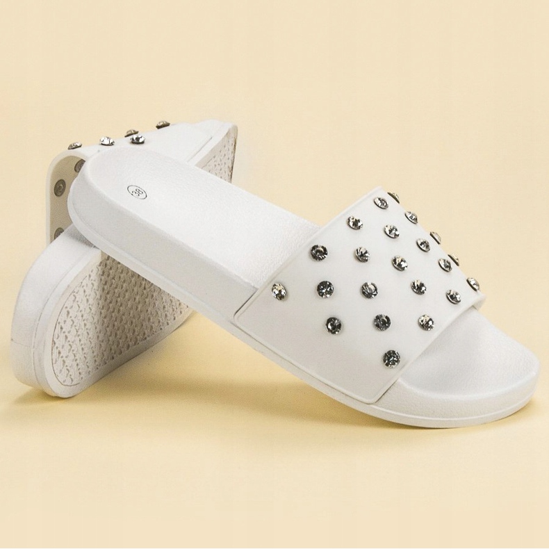 SHELOVET Chinelos femininos confortáveis branco 1