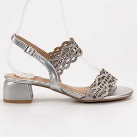 Kylie Sandálias elegantes de salto alto cinza 2