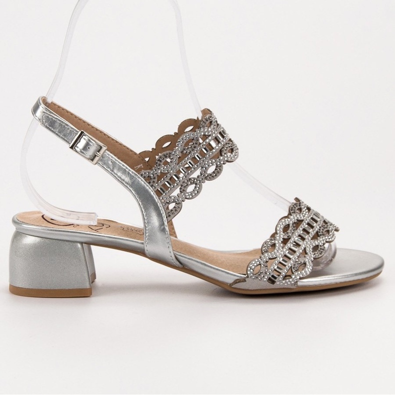 Kylie Sandálias elegantes de salto alto cinza 2