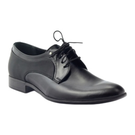 Tur Sapatos de couro masculino clássico 296 preto 1