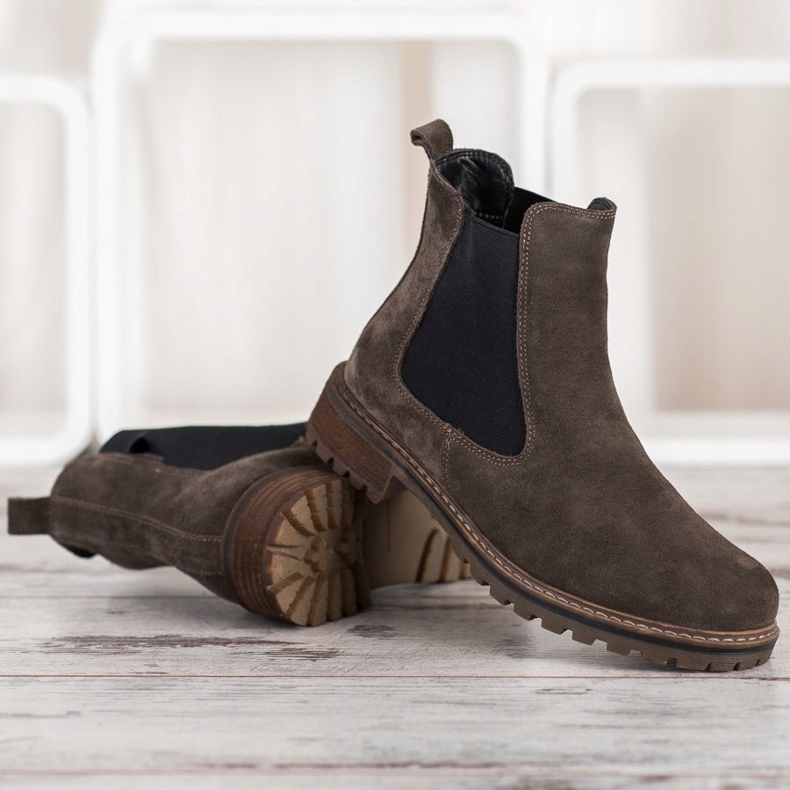 Filippo Botas de couro Chelsea marrom 1