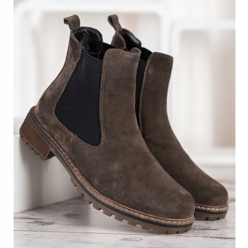 Filippo Botas de couro Chelsea marrom 2