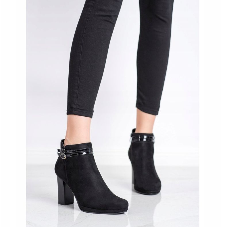 M.Daszyński Botas elegantes com listras preto 1