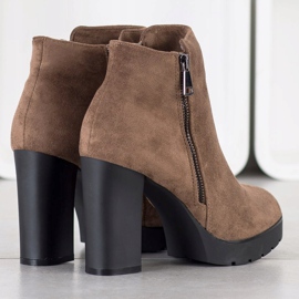 Small Swan Botas de salto alto castanho 1