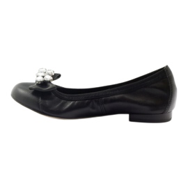 Ballerinas femininas com um arco e cristais 1402 Gamis preto 2