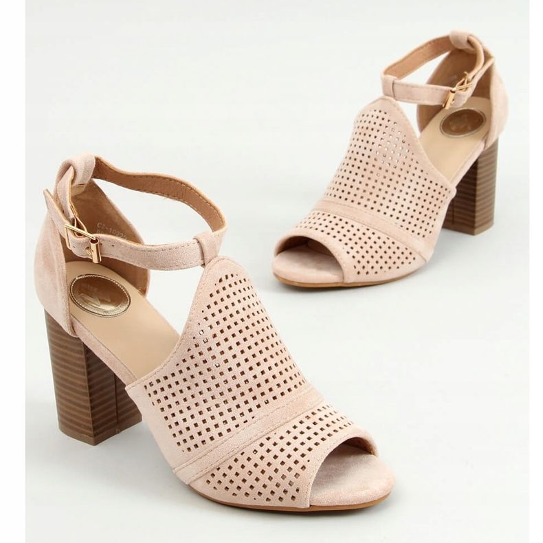Sandálias bege com salto aberto CZ-10220 Beige 1