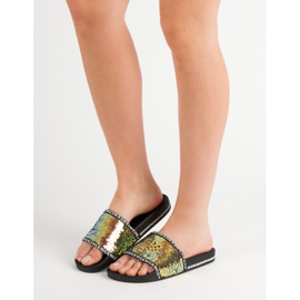 Seastar Chinelos de lantejoulas multicolorido amarelo 2