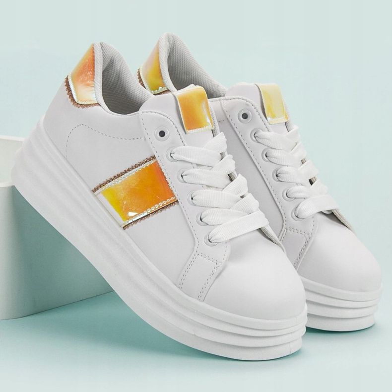 SHELOVET Sapatos Brancos na Plataforma 1