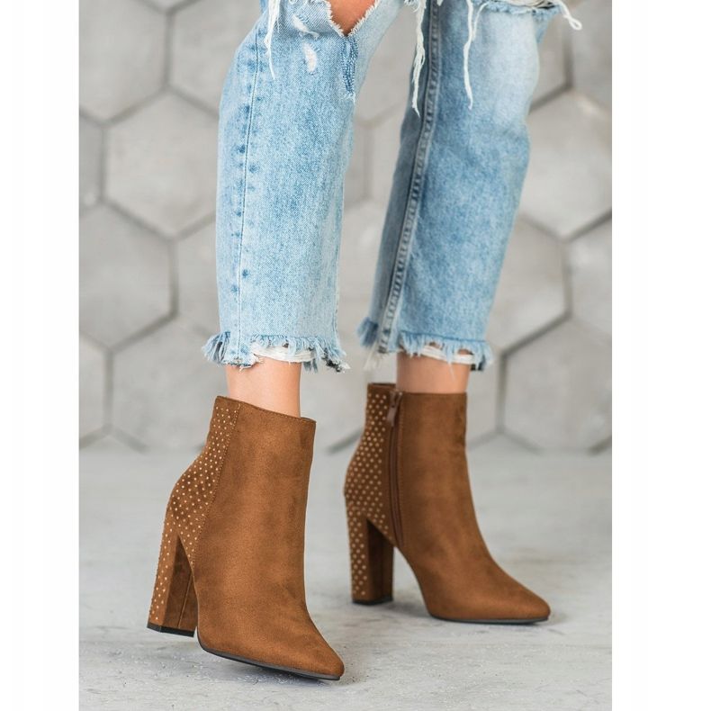 Seastar Botas de camurça com zircônia cúbica marrom 2