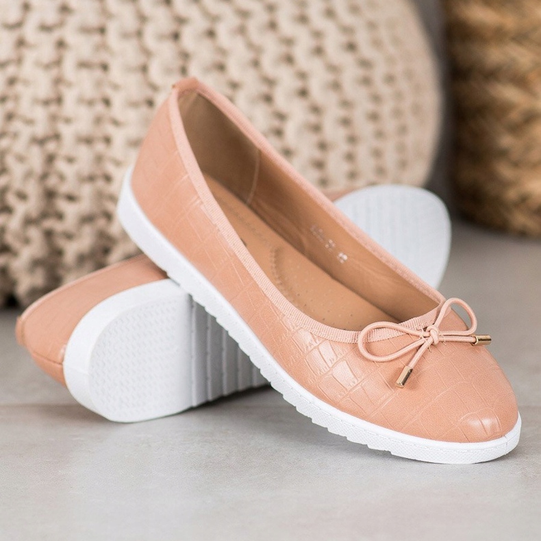 SHELOVET Bailarinas de couro ecológico marrom 1