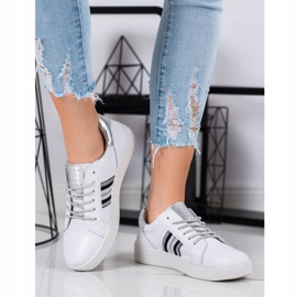 Filippo Sapatos de couro na plataforma branco 1