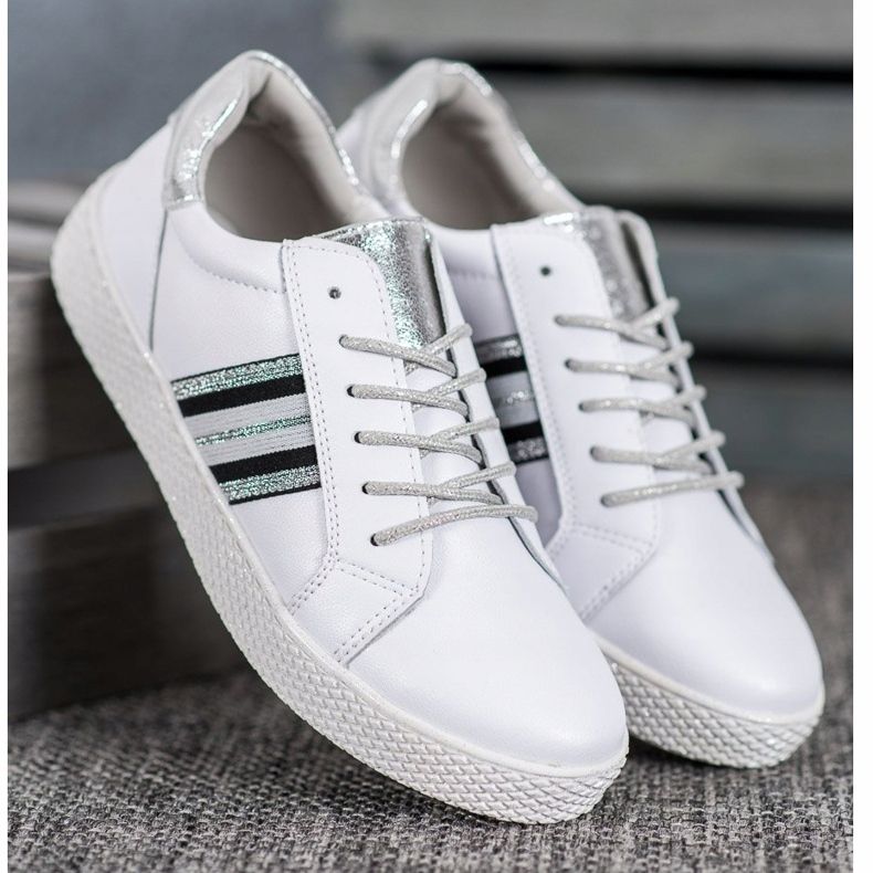 Filippo Sapatos de couro na plataforma branco 2