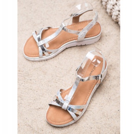 Small Swan Sandálias com Efeito Holo cinza 1 Small Swan Sandálias com Efeito Holo cinza 1