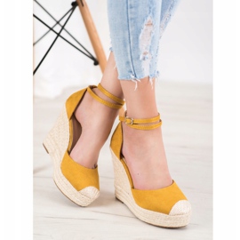 SHELOVET Alpercatas na cunha amarelo 1