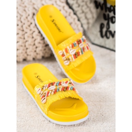 Seastar Chinelos amarelos com conchas 1