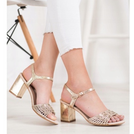Sandálias VINCEZA brilhantes dourado 1