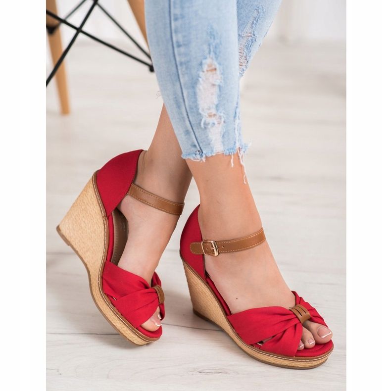 SHELOVET Sandálias de salto alto vermelho 1