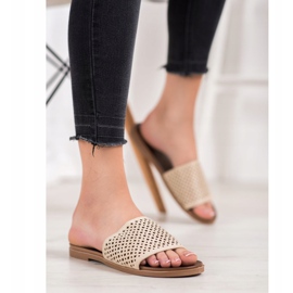 Renda Chinelos Openwork castanho 2
