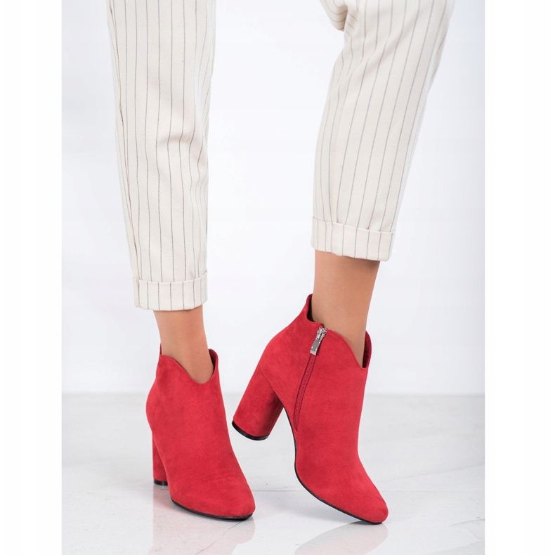Filippo Botas de camurça elegantes vermelho 1