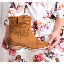 Seastar Botas de cowboy quentes na cunha marrom 2