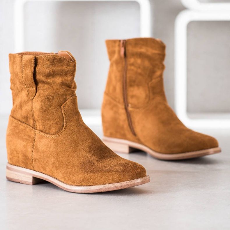 Seastar Botas de cowboy quentes na cunha marrom 1