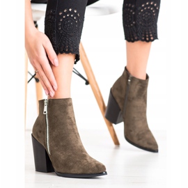 Marquiz Botas quentes com zíper decorativo marrom verde 2