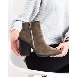 Marquiz Botas quentes com zíper decorativo marrom verde 1