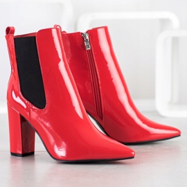 Yes Mile Botas Lacadas In Spitz vermelho 1