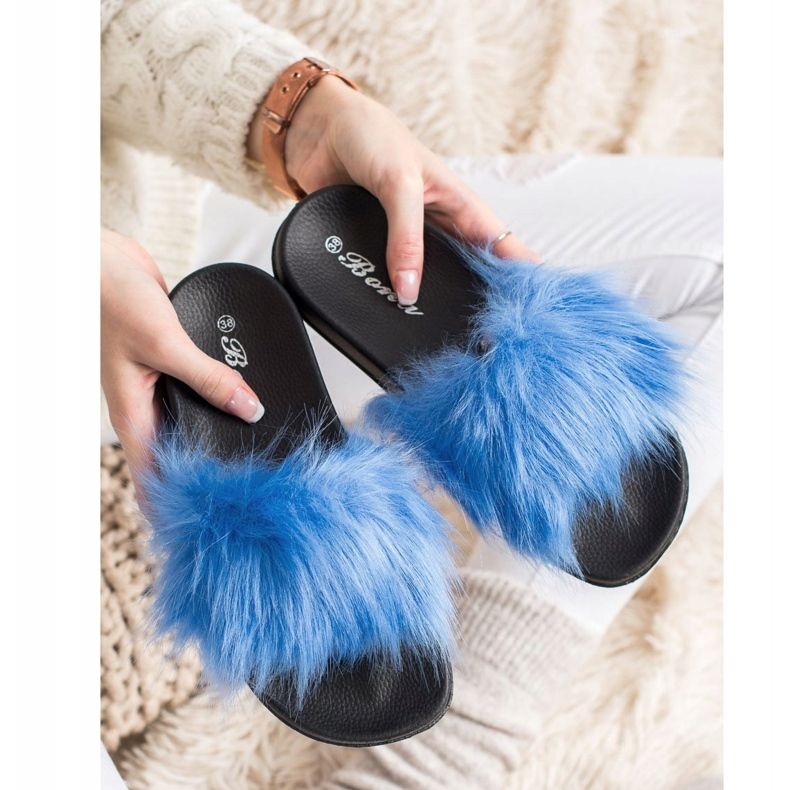 SHELOVET Chinelos elegantes azul 2