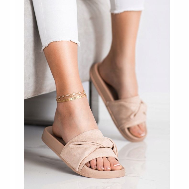 Chinelos confortáveis ​​de camurça VINCEZA castanho 2