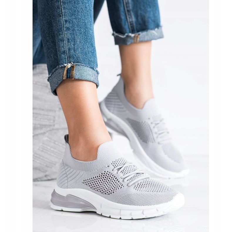 Filippo Tênis com cordões e aberturas cinza 2