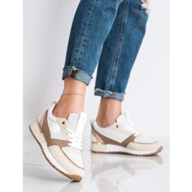 SHELOVET Tênis BRANCOS E BEGE da moda 1