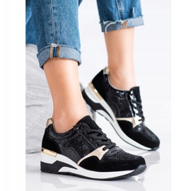 Goodin Tênis de couro amarrado preto multicolorido 2