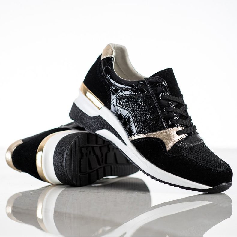 Goodin Tênis de couro amarrado preto multicolorido 1