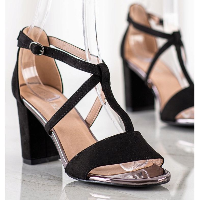 Sandálias elegantes no bar VINCEZA preto 1