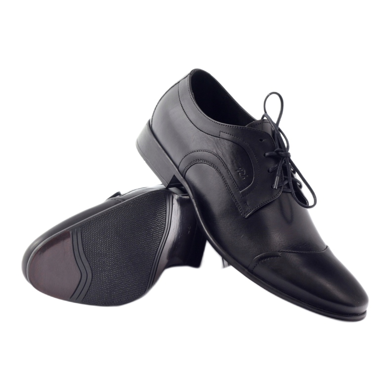 Sapatos baixos de couro sapatos masculinos Pilpol 1262 preto 3