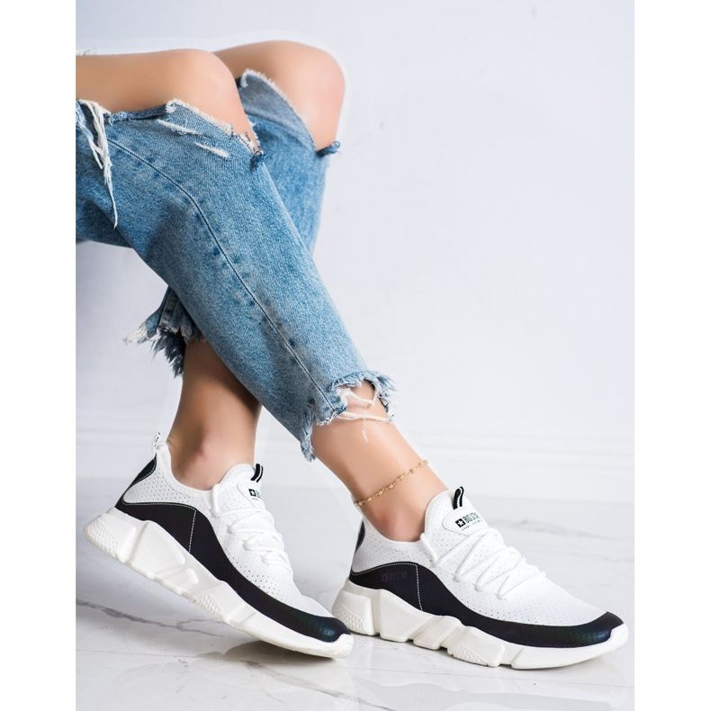 Tênis feminino Big Star FF274A052 branco preto 2