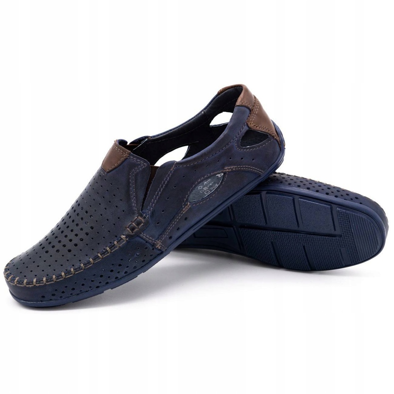 Mario Pala Sapatos masculinos mocassins 901 verão grão azul marinho marrom azul-marinho 2