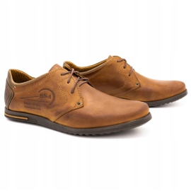 Polbut Sapatos de couro masculino 2103 camelo marrom 1