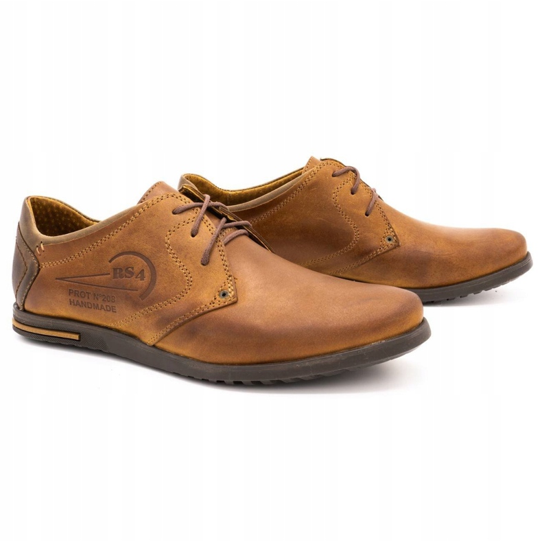 Polbut Sapatos de couro masculino 2103 camelo castanho 1