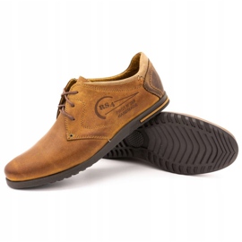 Polbut Sapatos de couro masculino 2103 camelo marrom 2
