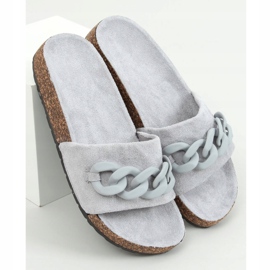 Chinelos Gray Cork com corrente DZ907 Gray cinza 1 Chinelos Gray Cork com corrente DZ907 Gray cinza 1